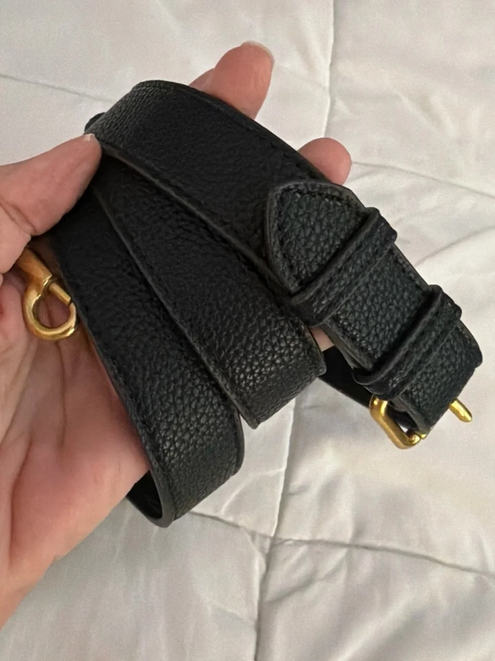 Coach Black Leather D Ring Adjustable Removable Purse Strap - Picture 1 of 5